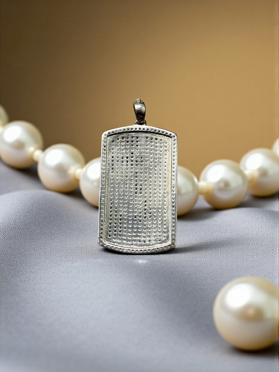 Pave Bar 925 sterling silver pendant