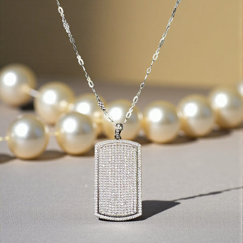 Pave Bar 925 sterling silver pendant