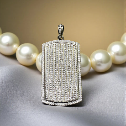 Pave Bar 925 sterling silver pendant