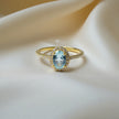 Round Cut Natural aqua marine Art Deco Ring RG-GM-AQ-SL-017