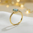 Round Cut Natural aqua marine Art Deco Ring RG-GM-AQ-SL-017
