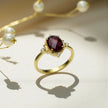 925 Garnet Moon sterling silver ring nature inspired RG-GM-GA-SL-002