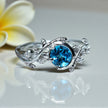 Round Cut Natural Blue Topaz Art Deco Ring RG-GM-BT-SL-015