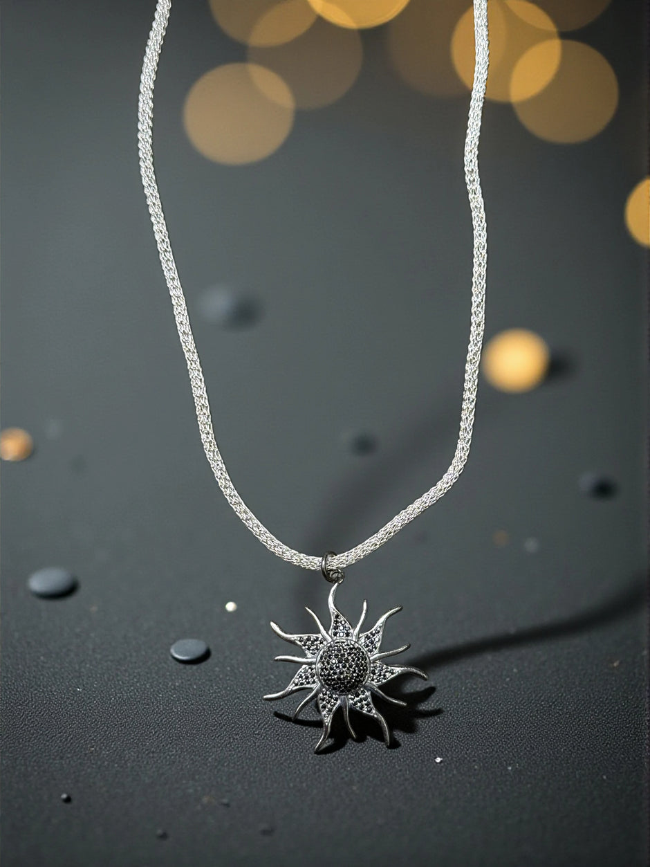 Sun Burst 925 sterling silver pendant