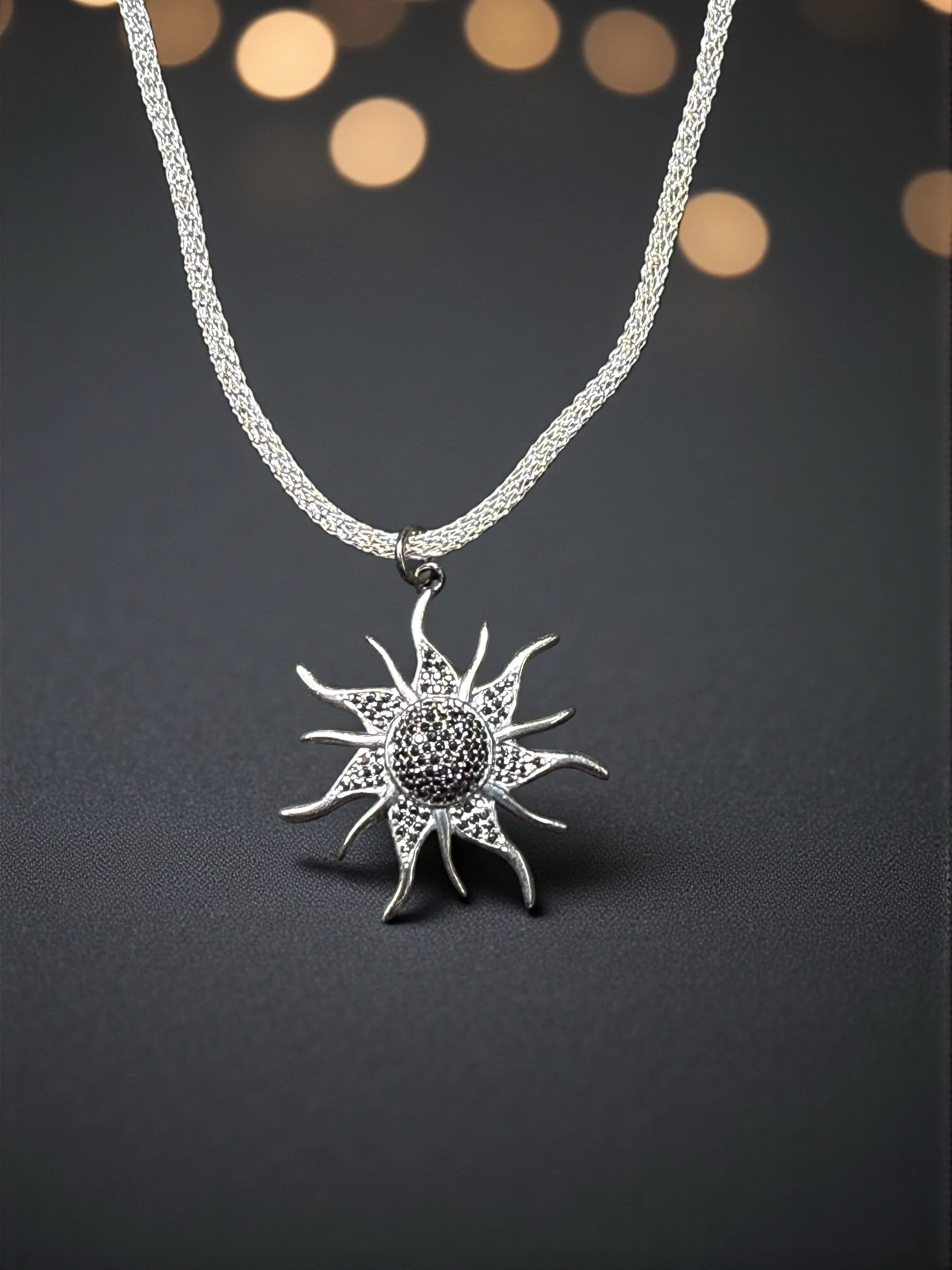 Sun Burst 925 sterling silver pendant