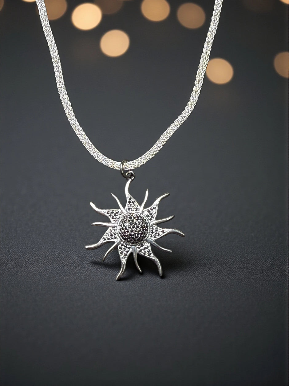 Sun Burst 925 sterling silver pendant