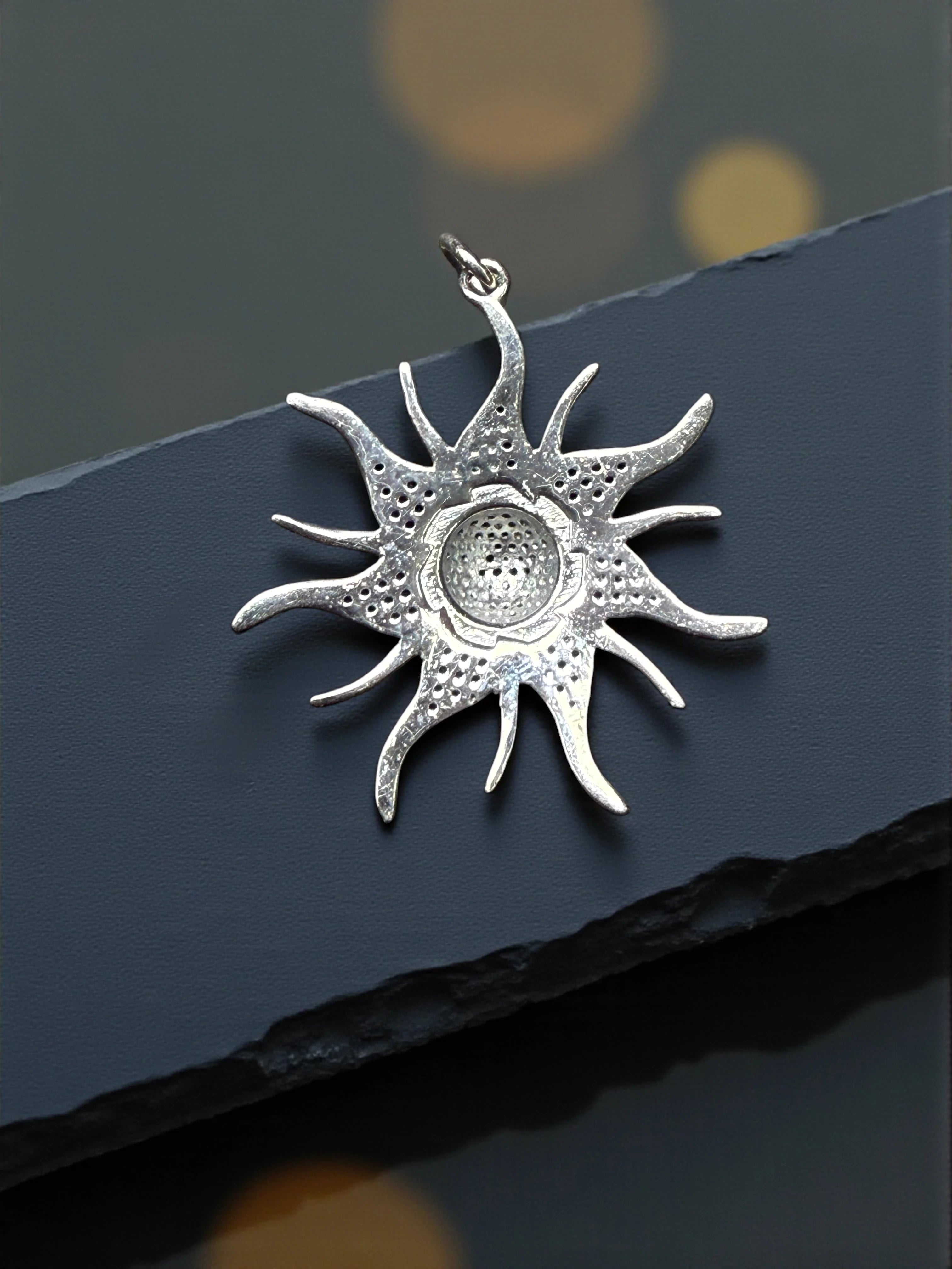 Sun Burst 925 sterling silver pendant