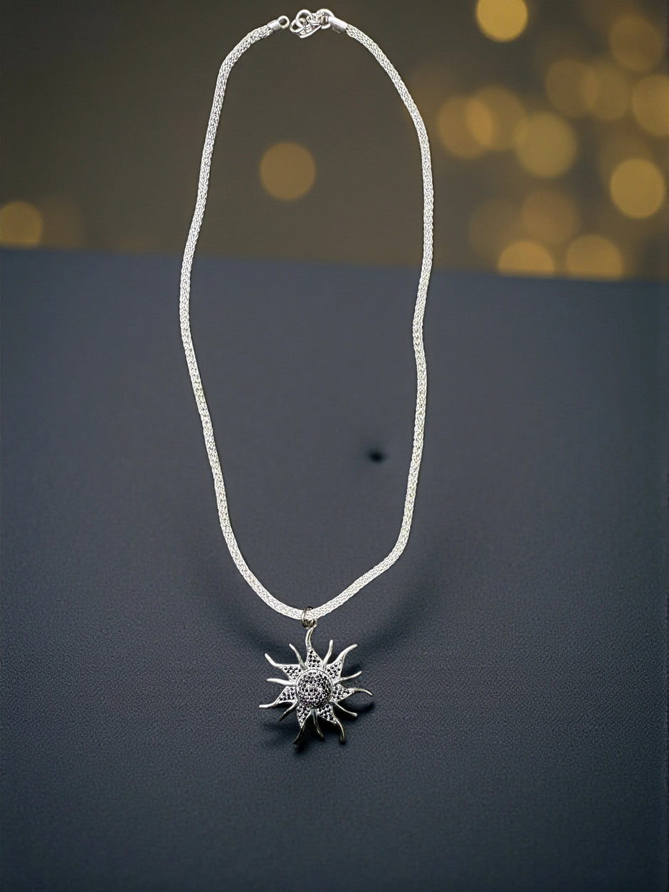 Sun Burst 925 sterling silver pendant