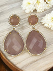 Soft rose mauve dangle earrings