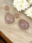 Soft rose mauve dangle earrings