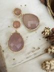 Soft rose mauve dangle earrings