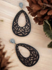 Nature Inspired Wooden Teardrop Earrings