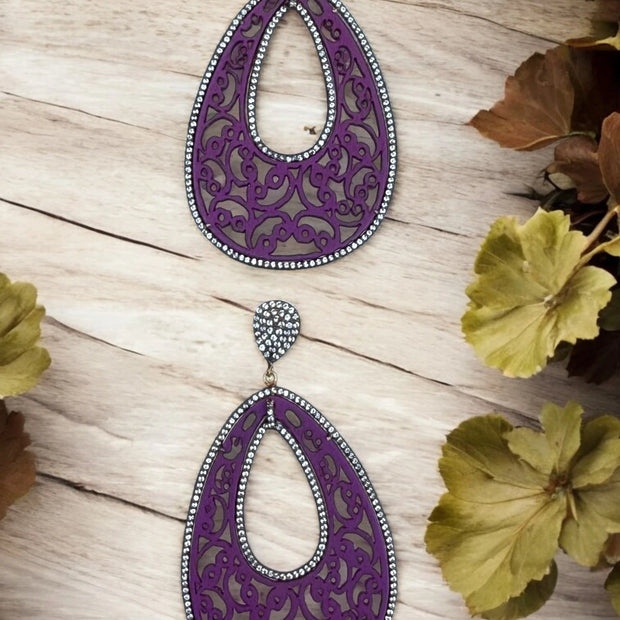 Nature Inspired Wooden Teardrop Earrings