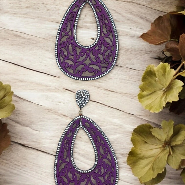 Nature Inspired Wooden Teardrop Earrings