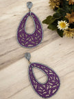 Nature Inspired Wooden Teardrop Earrings